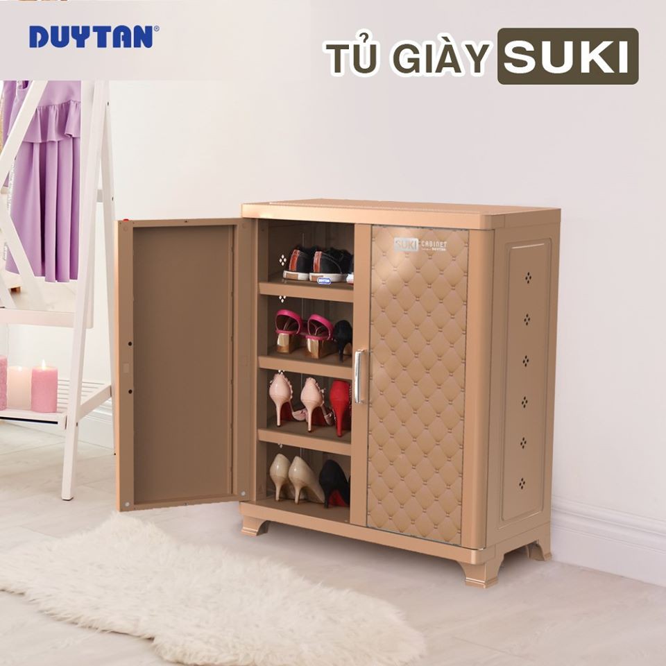 [HCM]Tủ giày Suki Duy Tân 4 tầng (70 x 35 x 84 cm)- TẶNG KÈM KHAY TRÀ