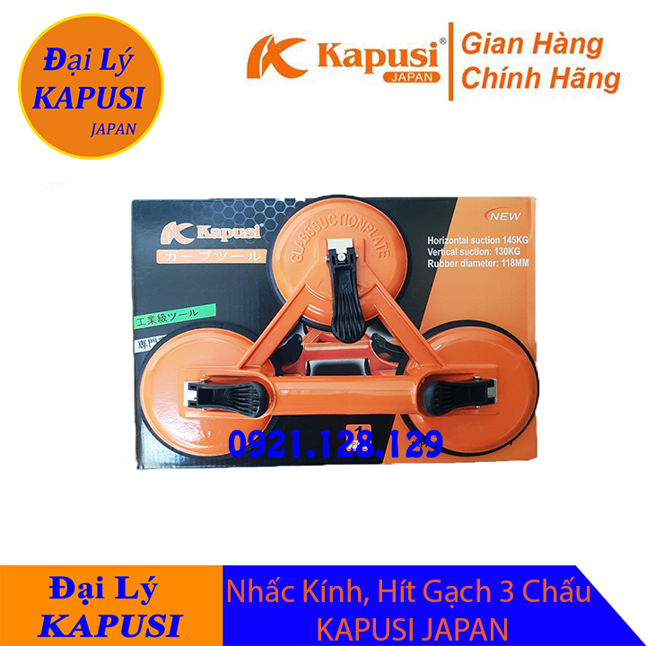 Tay Cầm Hít, Hút,Nhấc Kiếng-Kính-Gạch 3 Chấu - 2 Chấu KAPUSI JAPAN