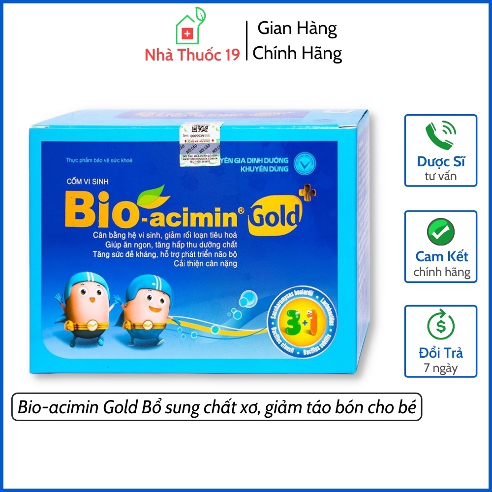 Cốm vi sinh bio acimin gold+ giúp bé tiêu hóa tốt hấp thu dưỡng chất hết biếng ăn tiêu hóa khỏe trẻ ăn ngon