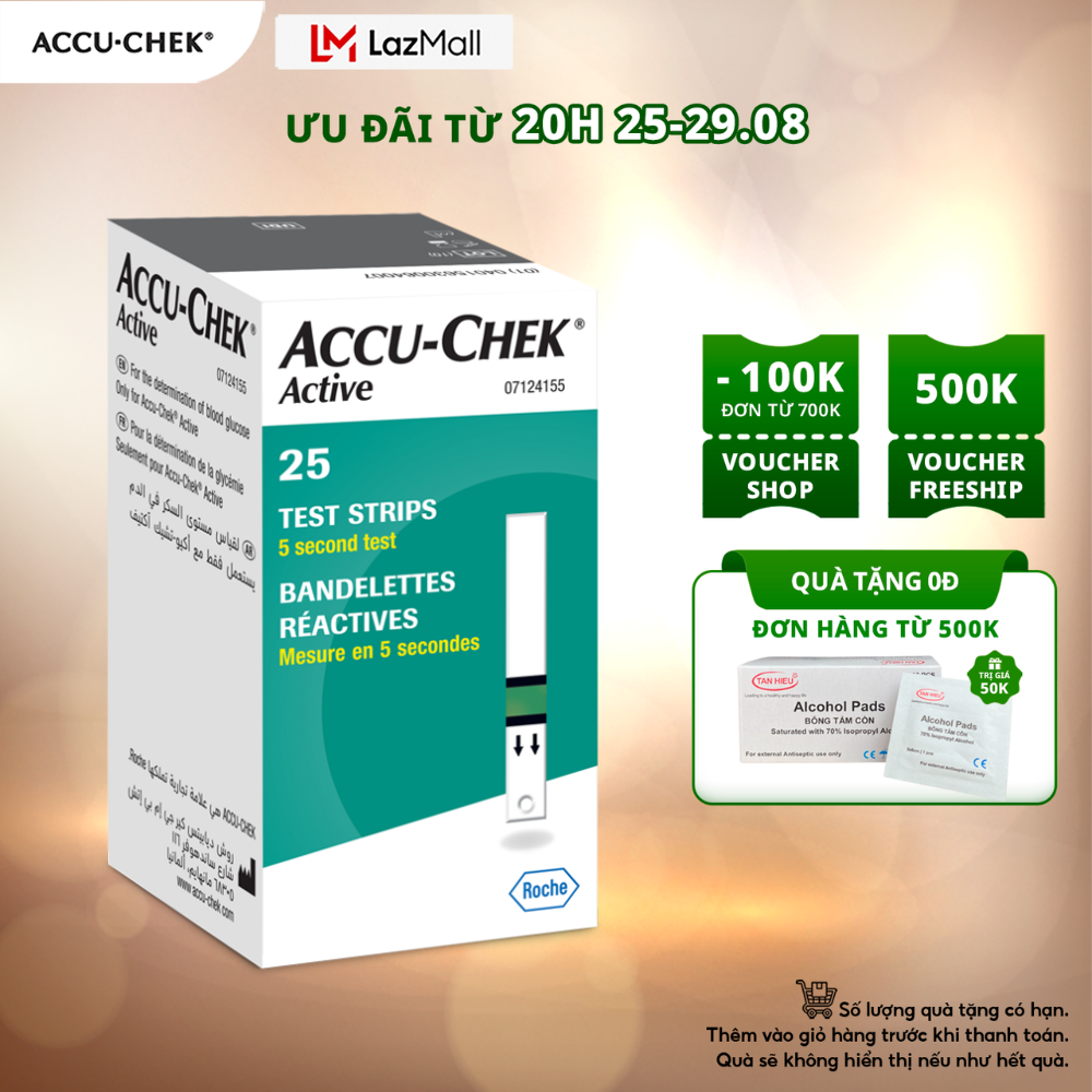 Hộp 25 que thử đường huyết accu-chek® active