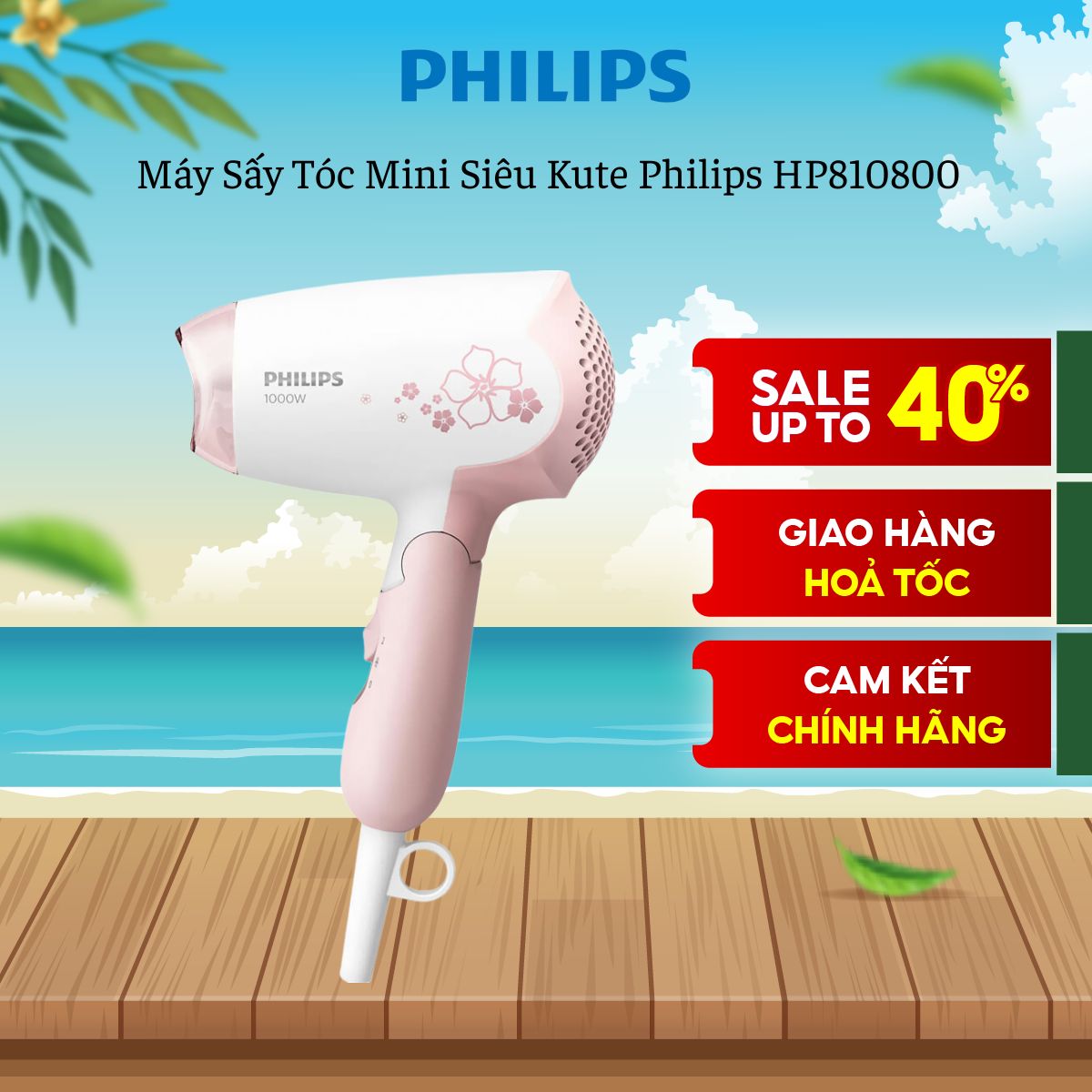 Máy Sấy Tóc Mini Siêu Kute Philips HP810800 - Bảo Hành Chính Hãng - Điện Máy S52