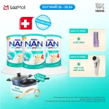 [Chỉ 25-30.06 QT Đơn 599K/999K][Tặng Set Nồi Chảo Elmich] Bộ 3 lon Sữa Bột Nestlé NAN OPTIPRO PLUS 4 1500g Cho Bé 2 - 6 Tuổi: Công Thức Độc Quyền Nhập Khẩu Từ Thụy Sỹ, Chứa Phức Hợp 5-HMO