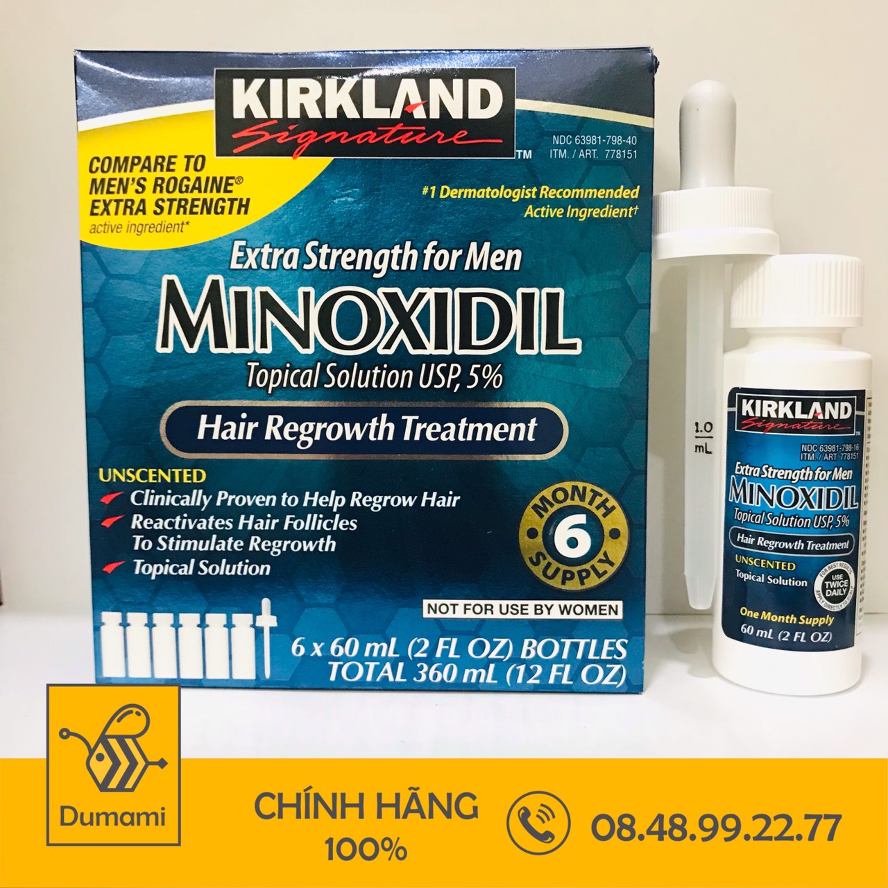 Dung dịch mọc Râu và Tóc hiệu quả Minoxidil 5% của Mỹ