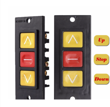 Hộp công tắc âm tường cửa cuốn 3 nút on-off-on dùng điều khiển mô tơ cửa cuốn