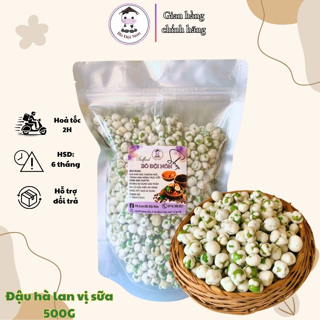 500g Đậu Hà Lan Sữa Bò Đội Nón