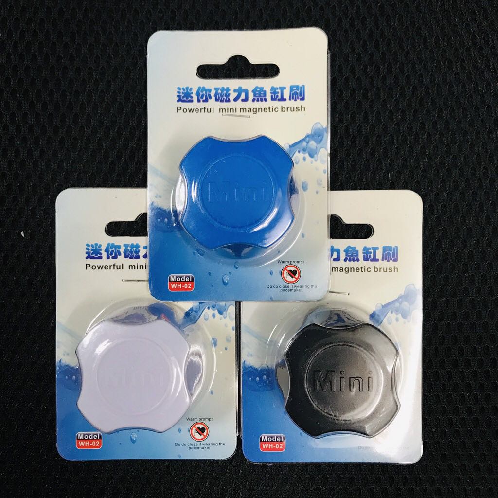 Cọ bể nam châm tròn đẹp WH 02-cọ sạch rêu bám kính, màu random