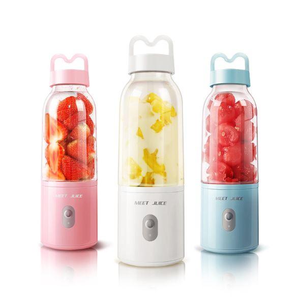 Máy xay sinh tố cầm tay mini Meet Juice công suất 150W dung tích 500ml 4 lưỡi dao inox 304