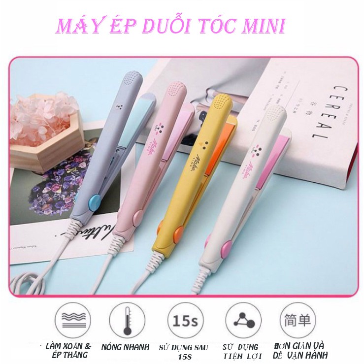 Máy ép tóc mini cầm tay tiện lợi, máy là tóc, uốn duỗi đa năng make time, nhỏ gọn, siêu bền, có thể mang theo khắp mọi nơi kèm hộp xinh xắn