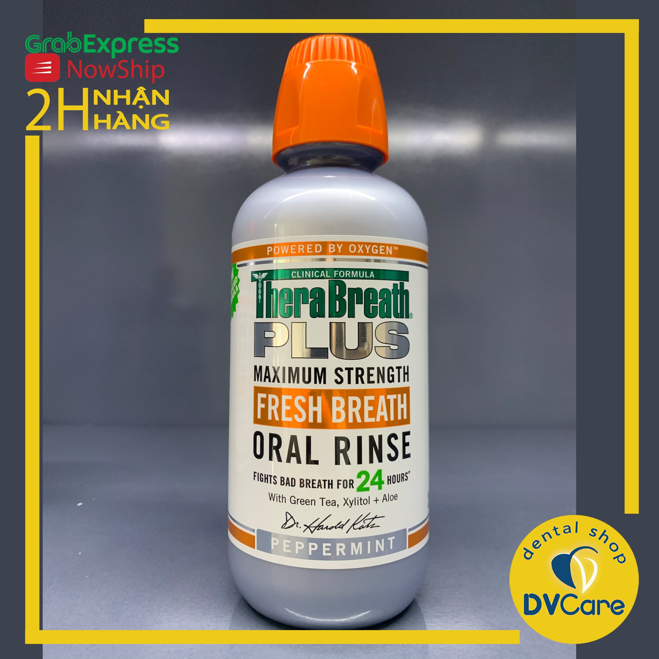 Nước súc miệng diệt khuẩn kiểm soát hôi miệng TheraBreath Plus Maximum Strength 473ml nội địa Mỹ [dvcareshop]