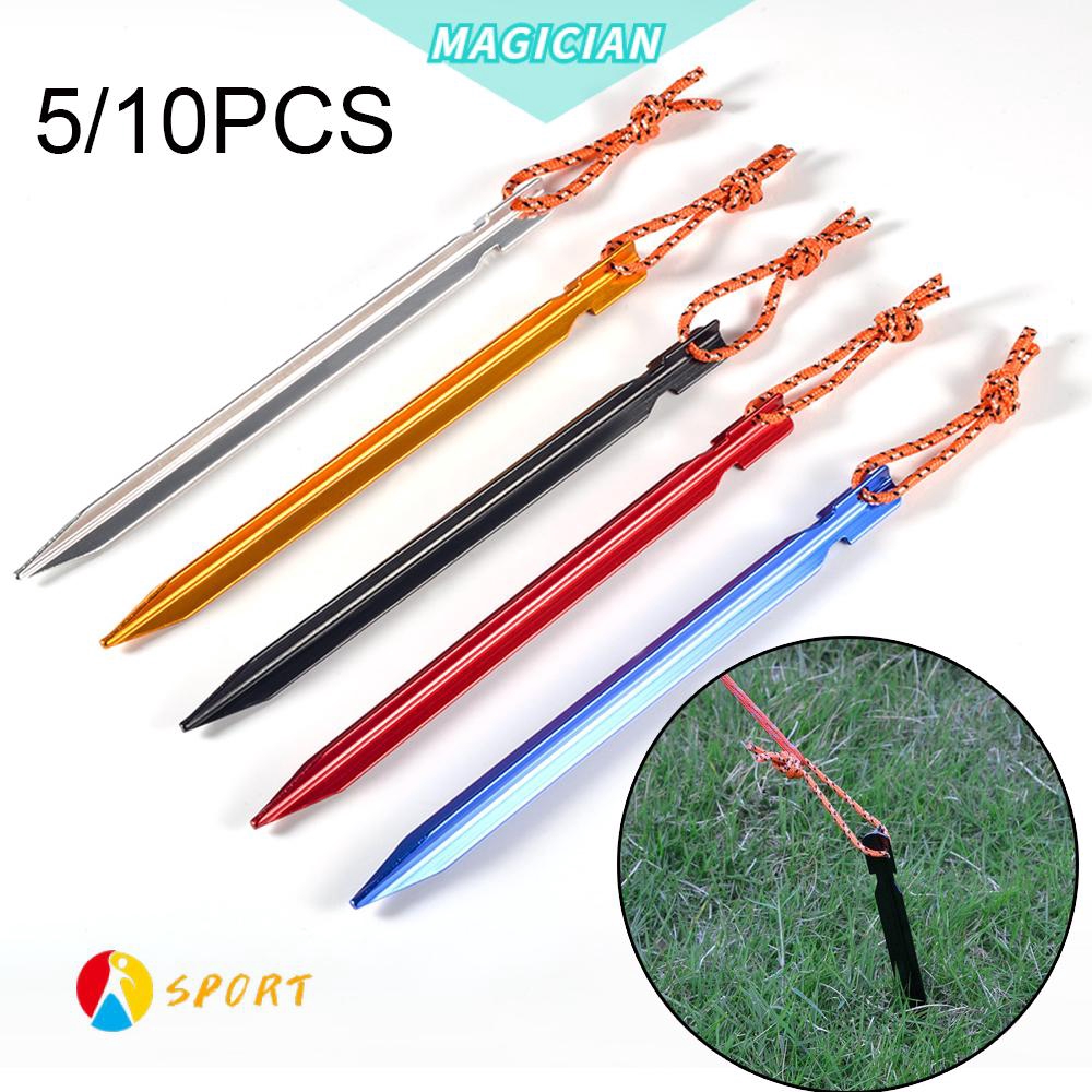 Set 5/10 cọc giữ lều 18cm bằng hợp kim nhôm tiện dụng chất lượng cao