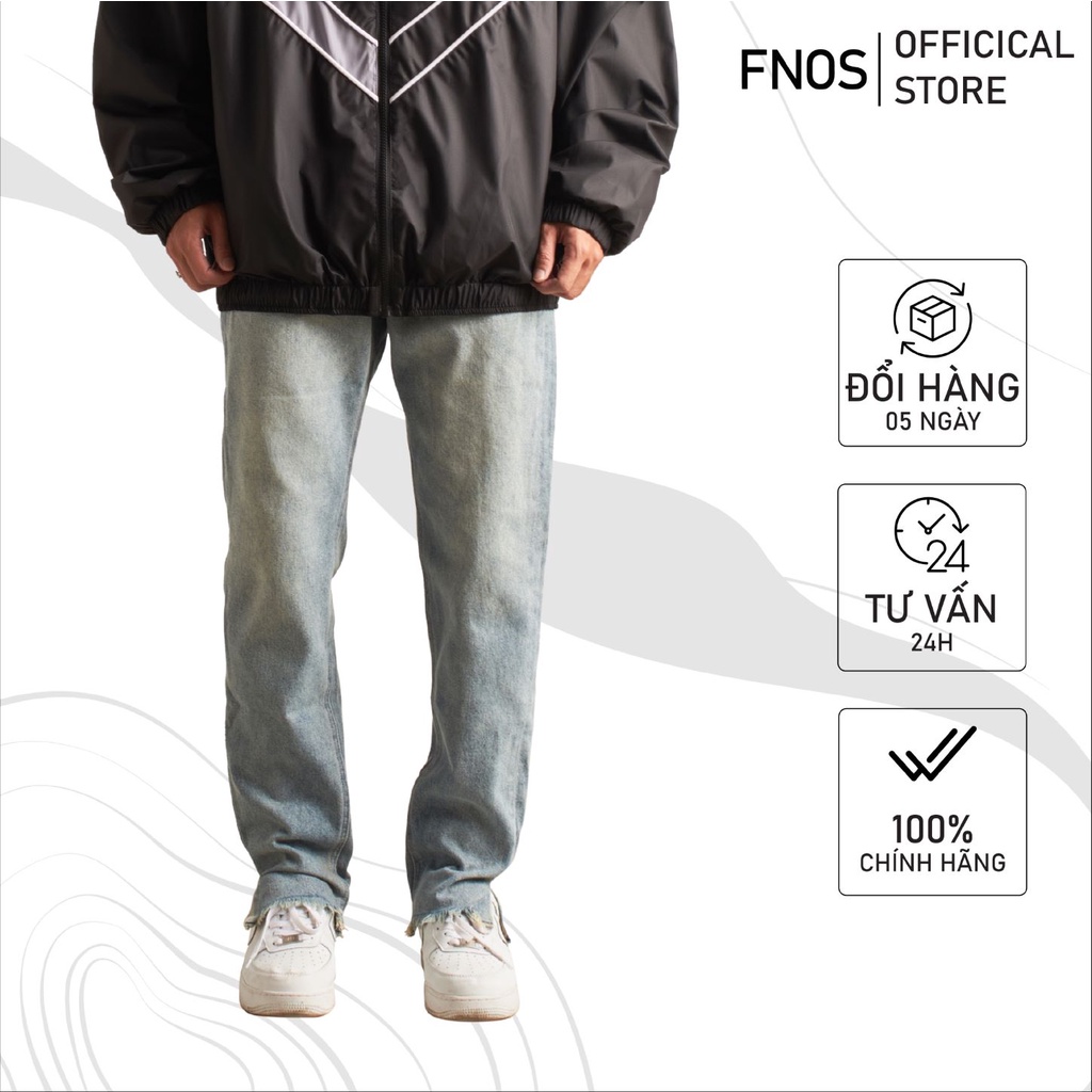 Quần jean nam streetwear cao cấp FNOS RL1 màu xanh bụi