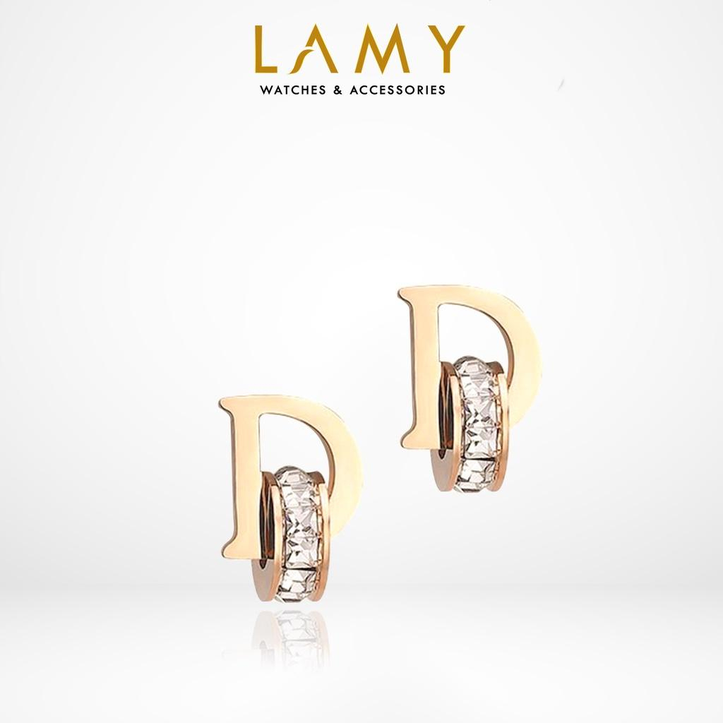 Khuyên tai cde d-shaped earrings rose gold cde3019rg