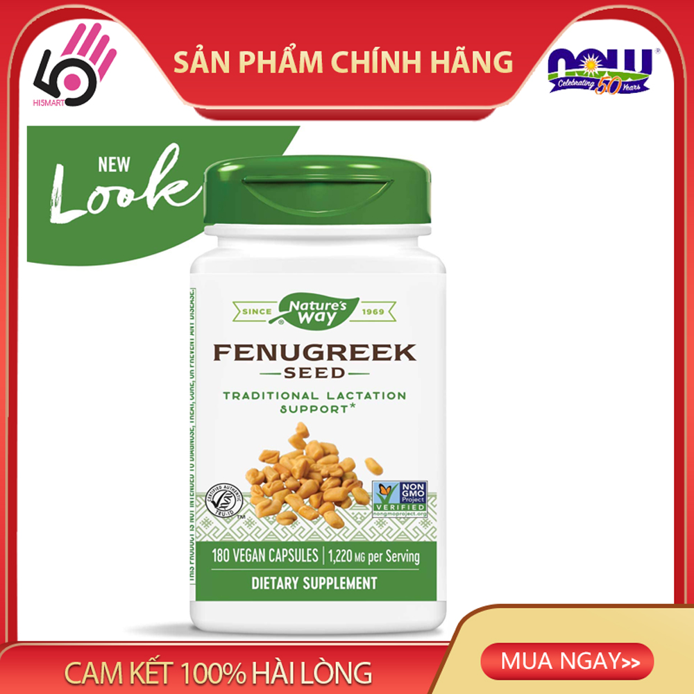 [HCM]Viên uống lợi sữa fenugreek seed-cỏ cà ri lợi sữa fenugreek cho mẹ sau sinh của Mỹ Nature’s Way 1220 mg180 viên của Mỹ.