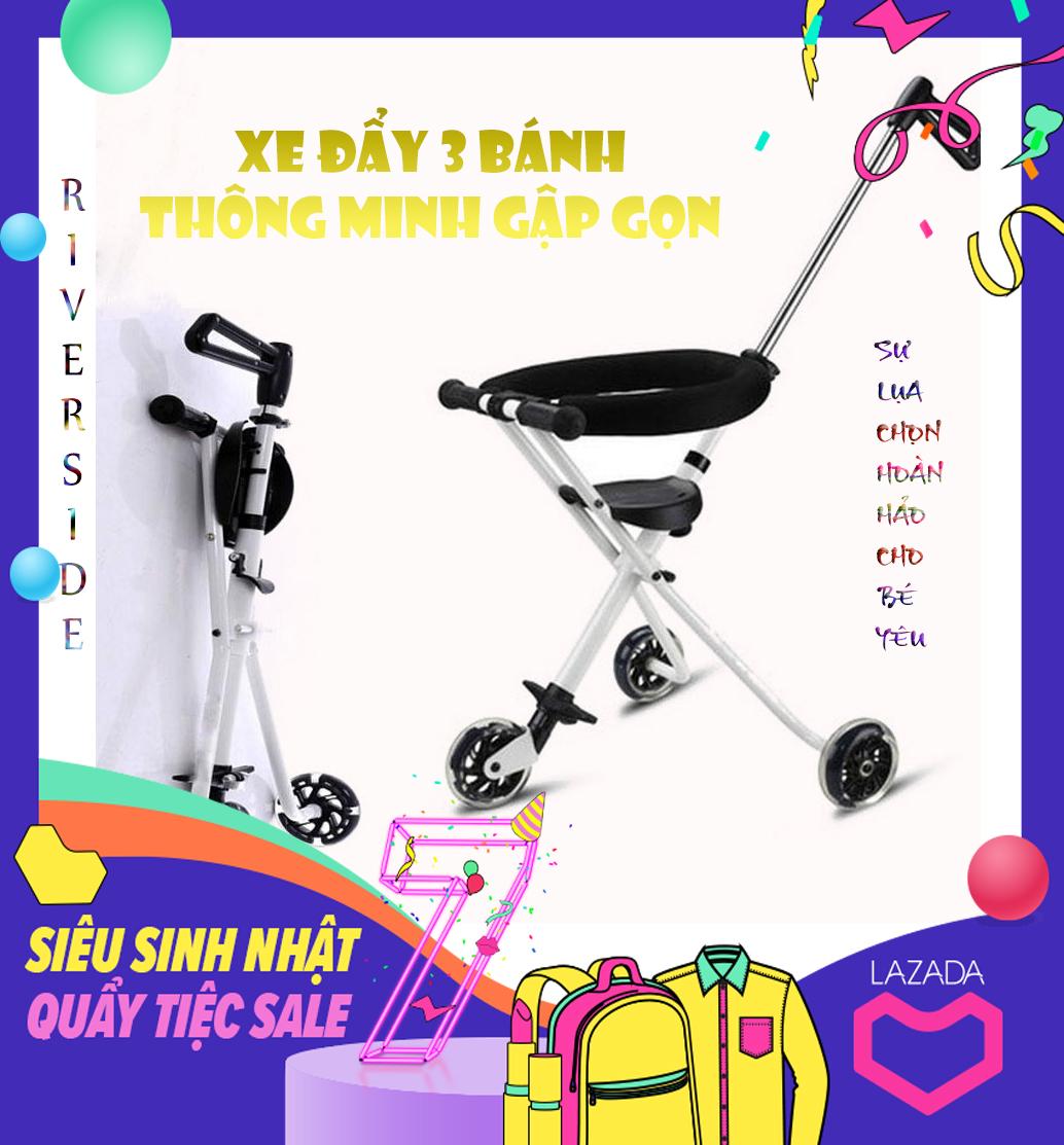 Xe 3 banh em be-xe day em be 3 banh-xe đẩy 3 bánh thông minh có thể gập gọn - sự lựa chọn hoàn hảo cho cuộc sống của con yêu. giá cực ưu đãi. bh uy tín