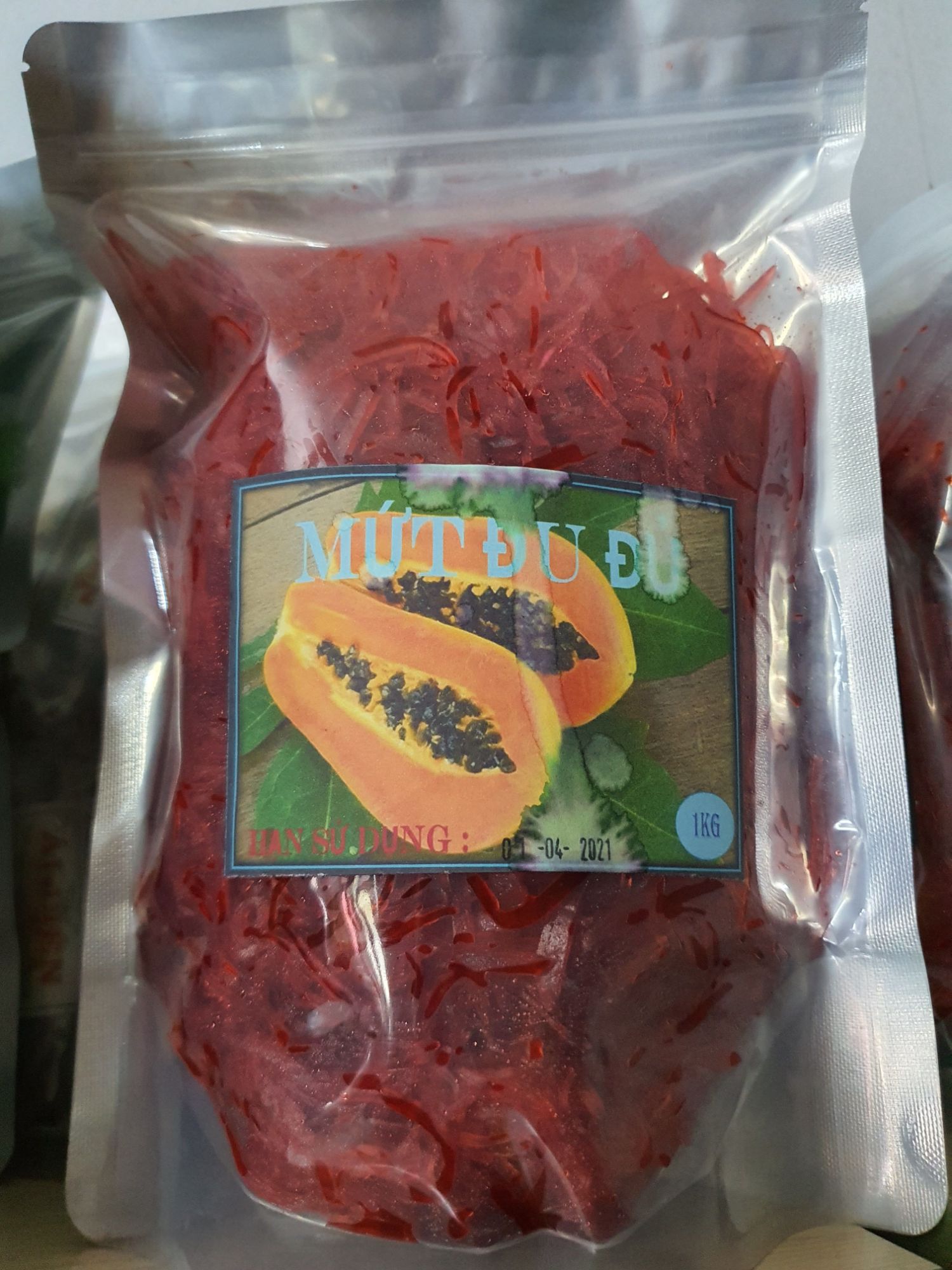 Mứt đu đủ đỏ 500g - date luôn mới