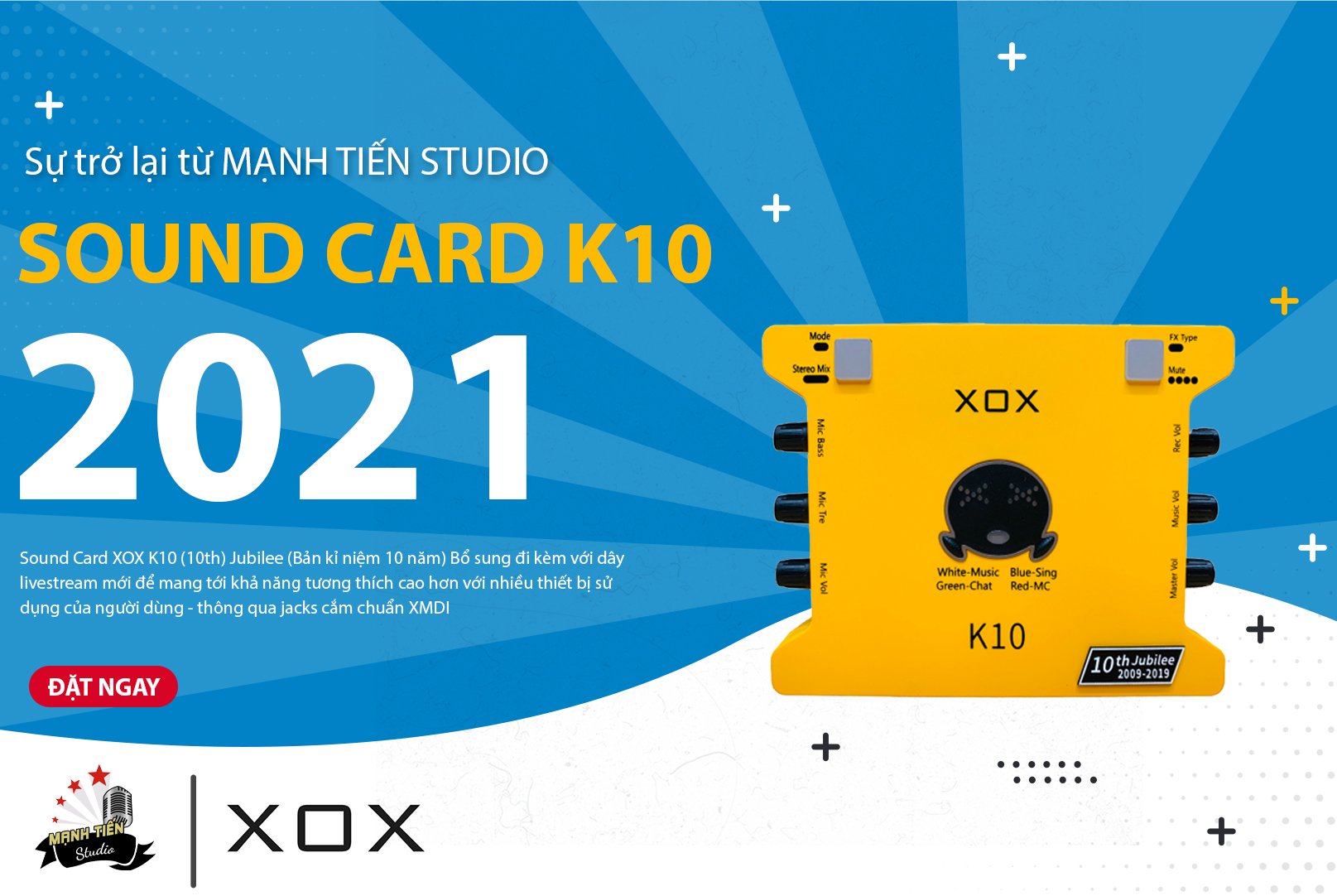 Bộ Combo livestream Micro Takstar PC K320 + Sound card XOX K10 jubilee - Kèm