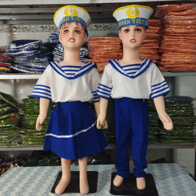 [Ảnh Thật] Quần Áo Trẻ Em_ Đồ Bộ Hải Quân Cho Bé Trai Bé Gái Tặng Kèm Nón
