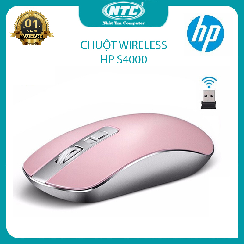 [DUY NHẤT 15.04 - NHẬP MÃ LAZSOCIALSALE1503 GIẢM 15% CHO ĐƠN 250K] Chuột silent không dây wireless HP S4000 - click không âm thanh (Hồng) Hãng Phân Phối Chính Thức - Nhất Tín Computer