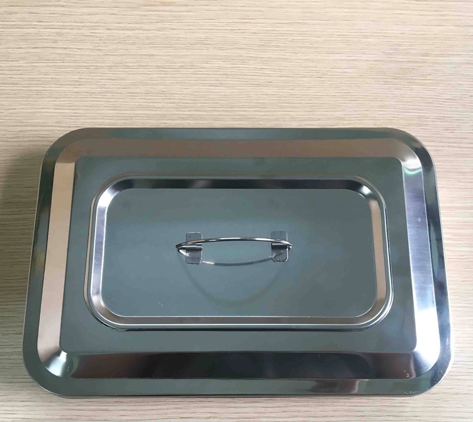 [Hộp Sản 20x30x5] Hộp Hấp dụng cụ y tế Inox Chữ Nhật Không Lỗ, Có quai sách tiện lợi - Giá Ưu Đãi Rẻ.
