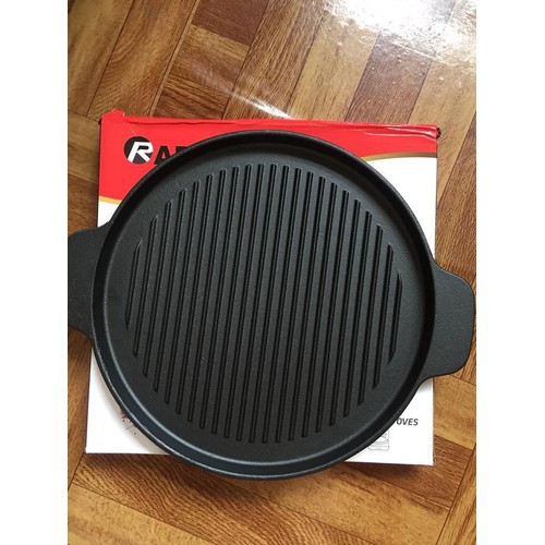 Chảo Gang Nướng Rapido Size 24cm Chống Dính Tốt, Tiếp Nhiệt Nhanh, Giữ Nhiệt Lâu, Dùng Cho Mọi Loại Bếp- nobita shop