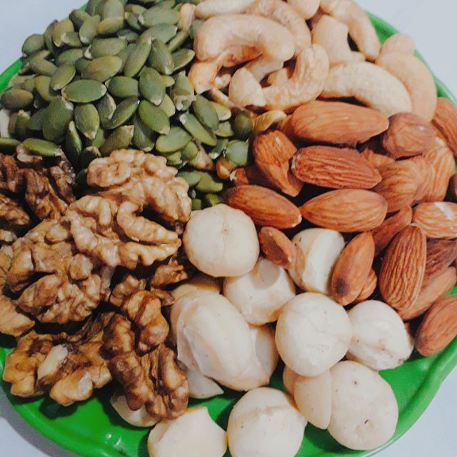 500gram Mix 05 loại hạt dinh dưỡng (hạt điều, mắc ca, hạnh nhân, óc chó, bí xanh) hatdinhduong89