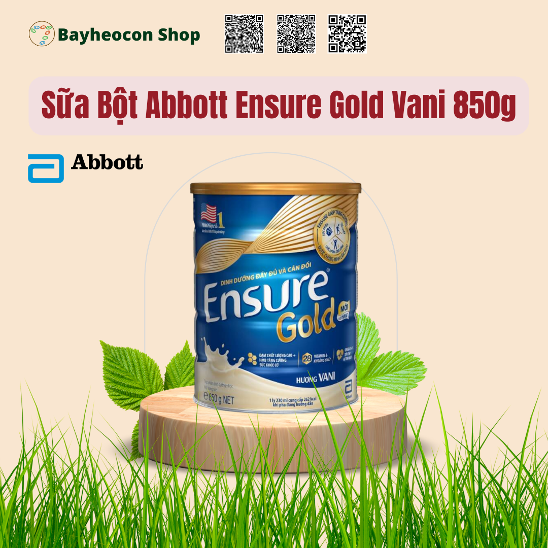 Date 2025 Sữa Bột Abbott Ensure Gold Vani 850g