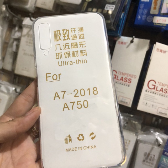 Samsung galaxy a7 2018/ a750 ốp lưng dẻo silicon trong suốt siêu mỏng