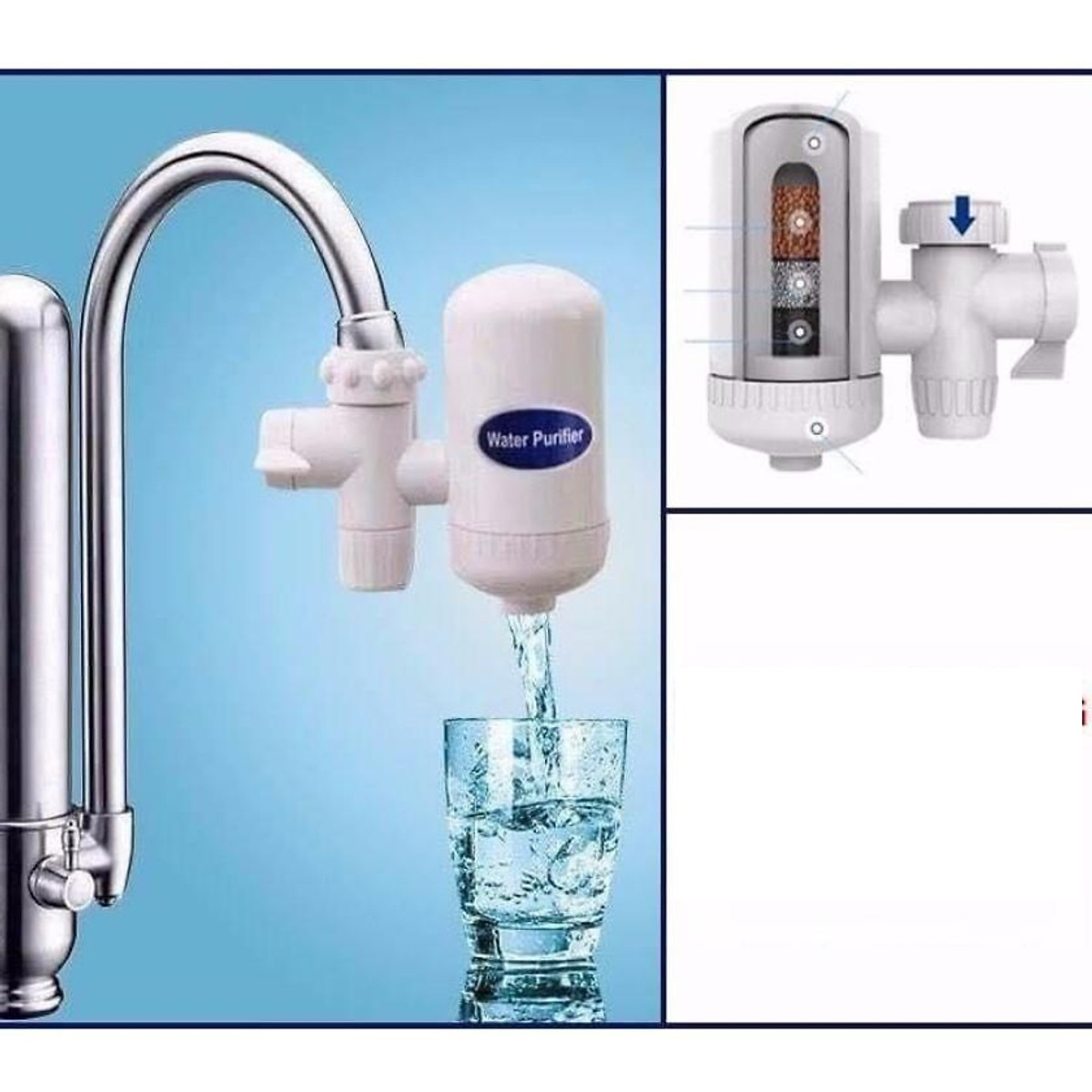 Máy lọc nước tại vòi, Máy lọc nước uống tại vòi ,Máy lọc nước sinh hoạt - Bộ lọc nước tự động tại vòi Water Purifier tiện dụng, dễ sử dụng, dễ dàng vệ sinh thay thế.