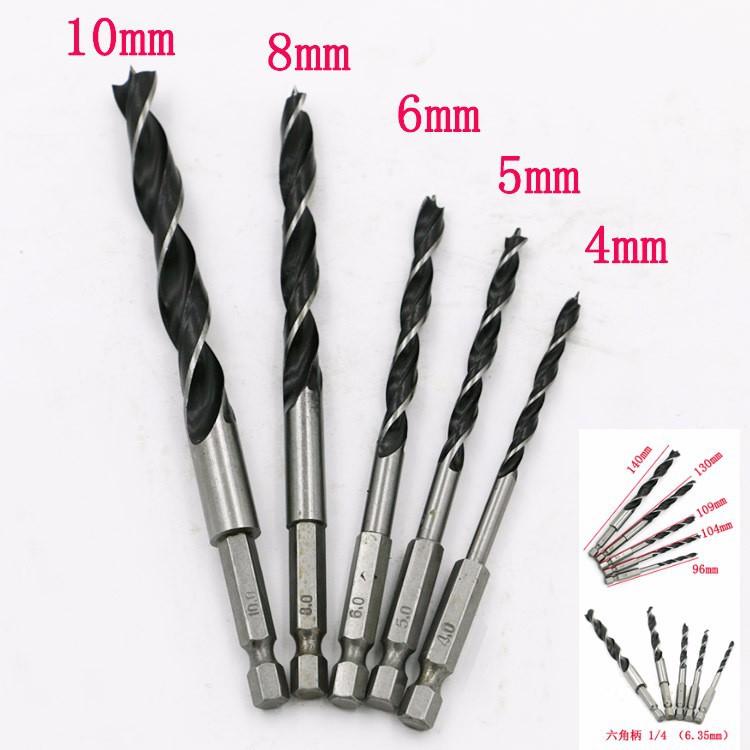 Bộ 5 mũi khoan gỗ chuôi lục giác có đầu định tâm