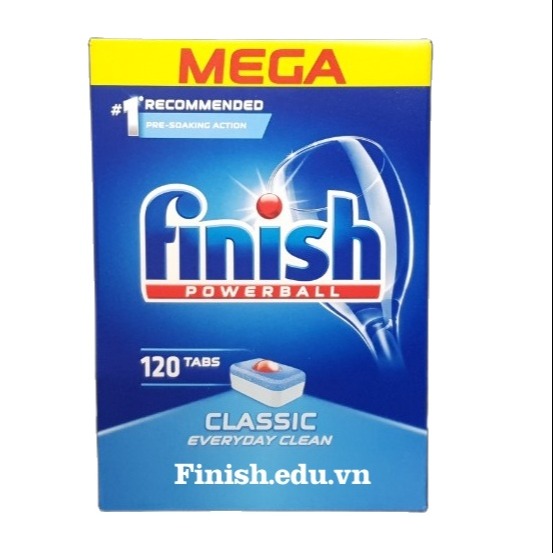 Viên rửa chén bát / ly finish 120 viên classic dùng cho máy rửa bát