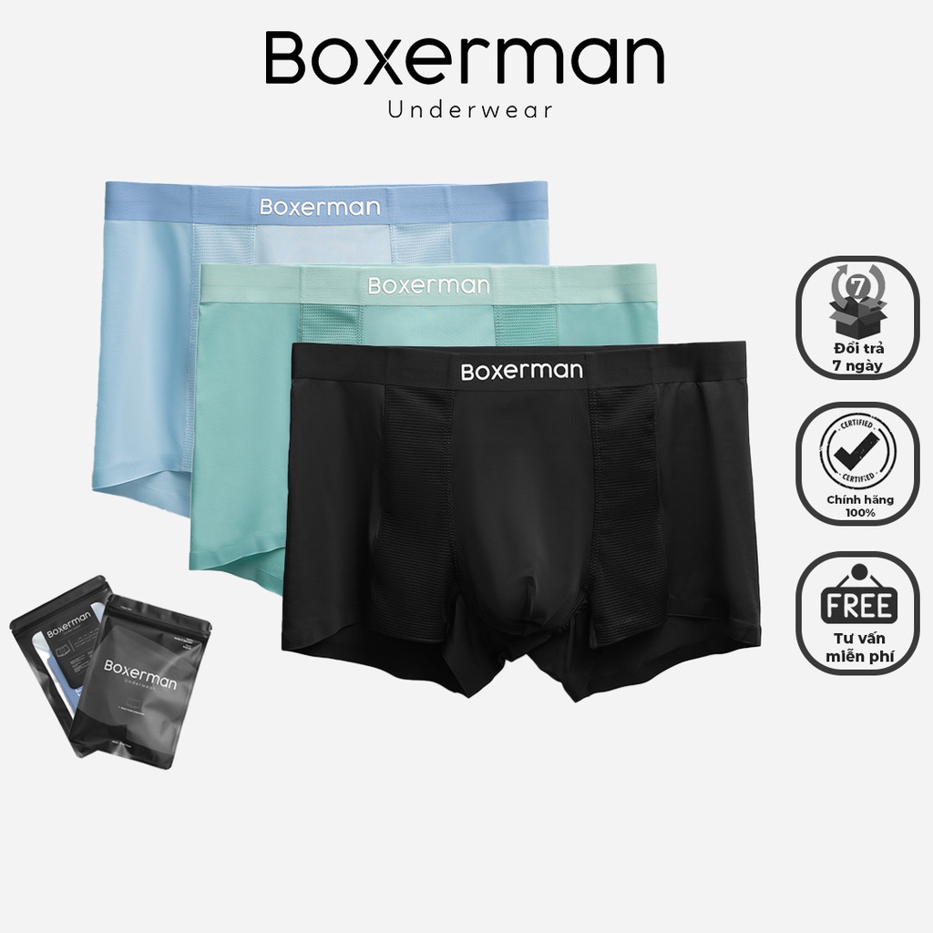 Quần sịp nam pro mesh combo 3 boxer chính hãng boxerman