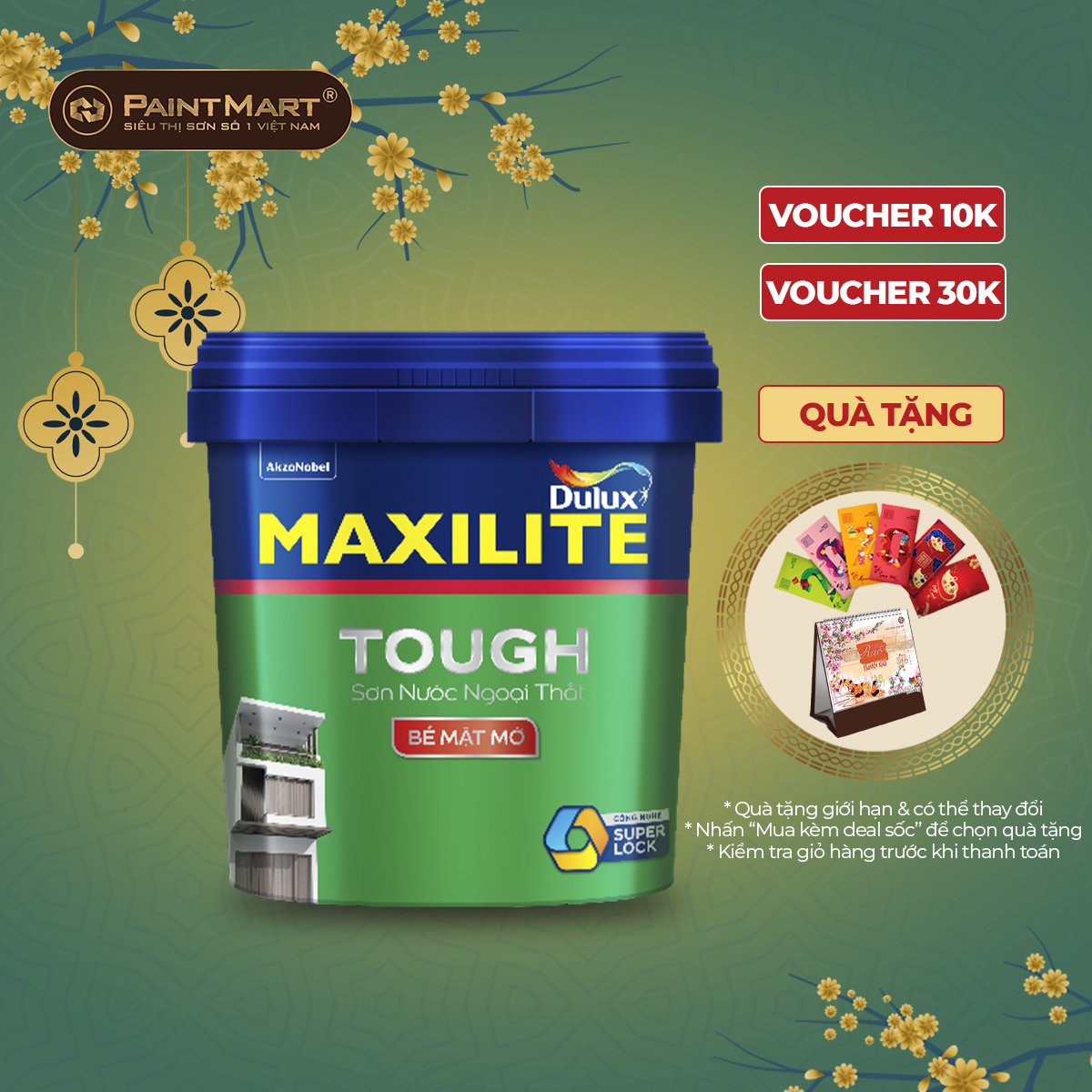Sơn nước ngoài trời maxilite tough 28c lon 5 lít bề mặt mờ