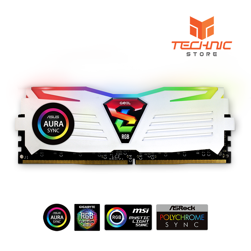 RAM máy tính GEIL SUPER LUCE RGB SYNC DDR4 8GB BUS 3200 - Màu Trắng