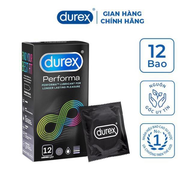 Bao cao su durex performa kéo dài cuộc yêu hộp 12 bao