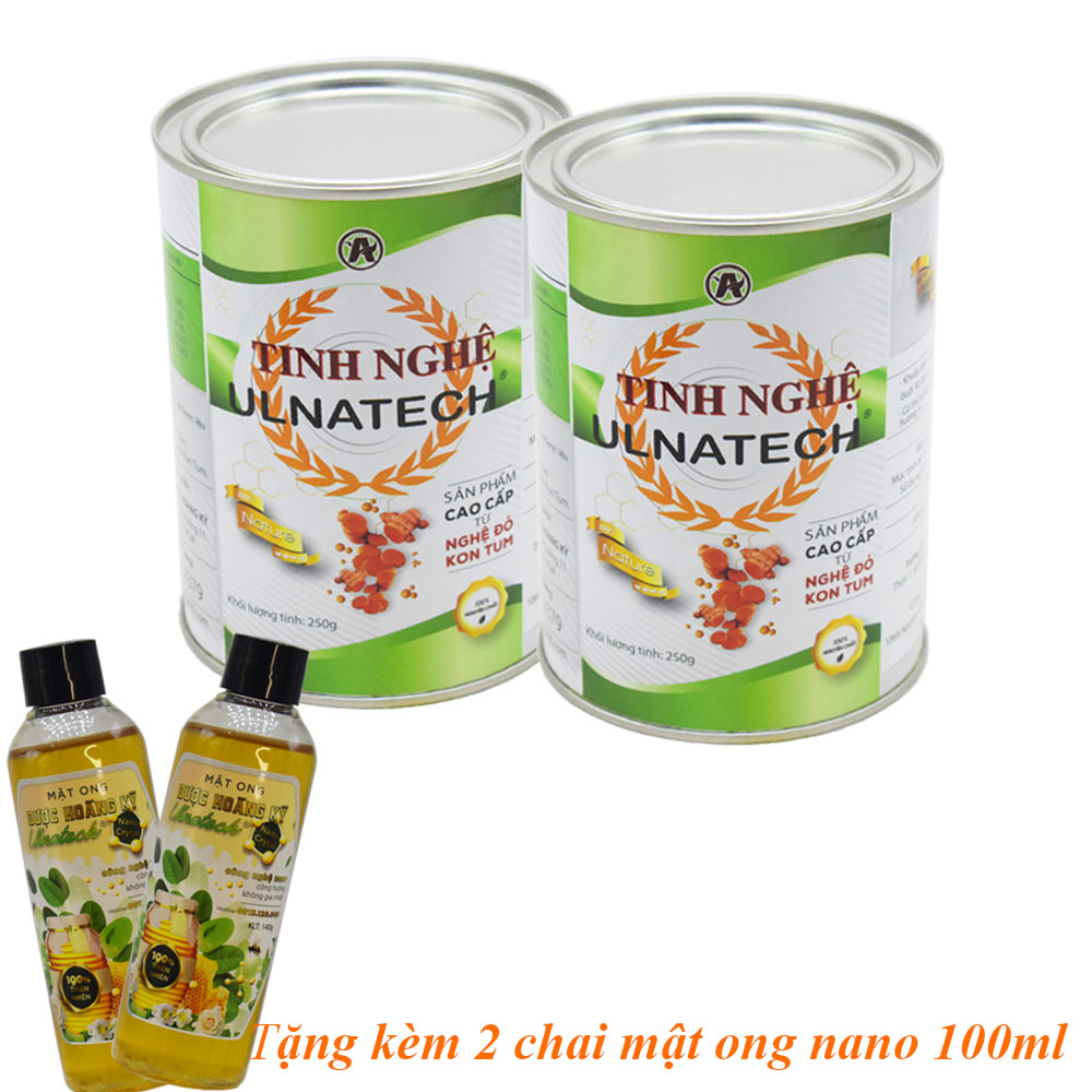 [HCM][500gr] Tinh bột nghệ Nano ULNATECH (2 lon mỗi lon 250gr)+ {TẶNG KÈM 2 chai mật ong tinh khiết Nano100ml}