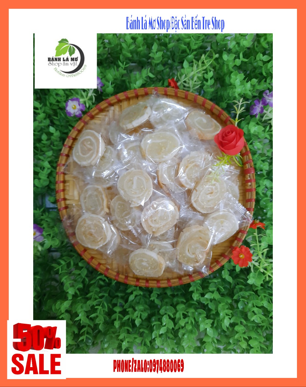 {FREESHIP} 1KG Kẹo Dừa  Non Cuộn Dẻo KIÊN  LONG - BÁNH LÁ MƠ SHOP