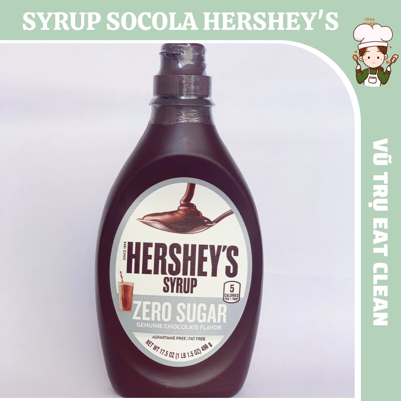 Siro không đường Syrup chocolate Hershey s không đường eat clean, gymer,