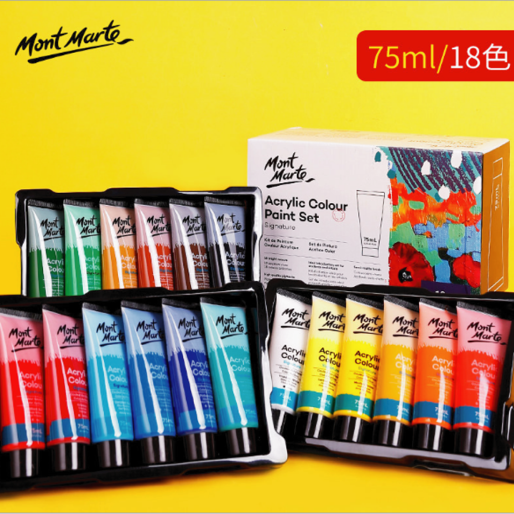 Màu vẽ acrylic tuýp 75ml vẽ đa chất liệu vải, tường, canvas, giấy, gỗ, kính, gốm sứ