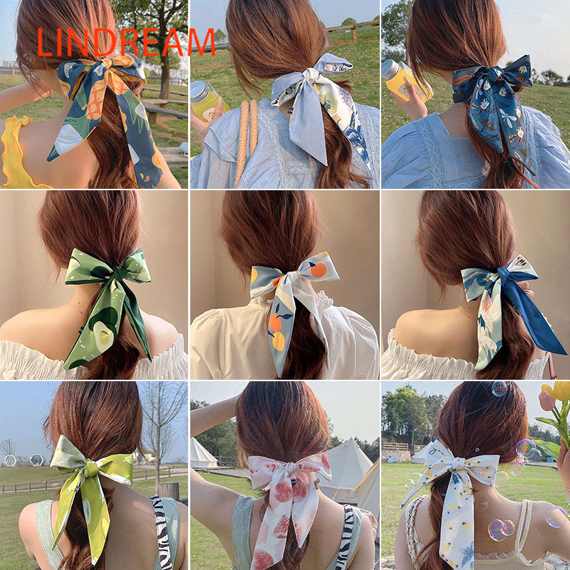 Lindream dây cột tóc lụa băng đô buộc tóc nơ đa năng phong cách hàn quốc cho nữ