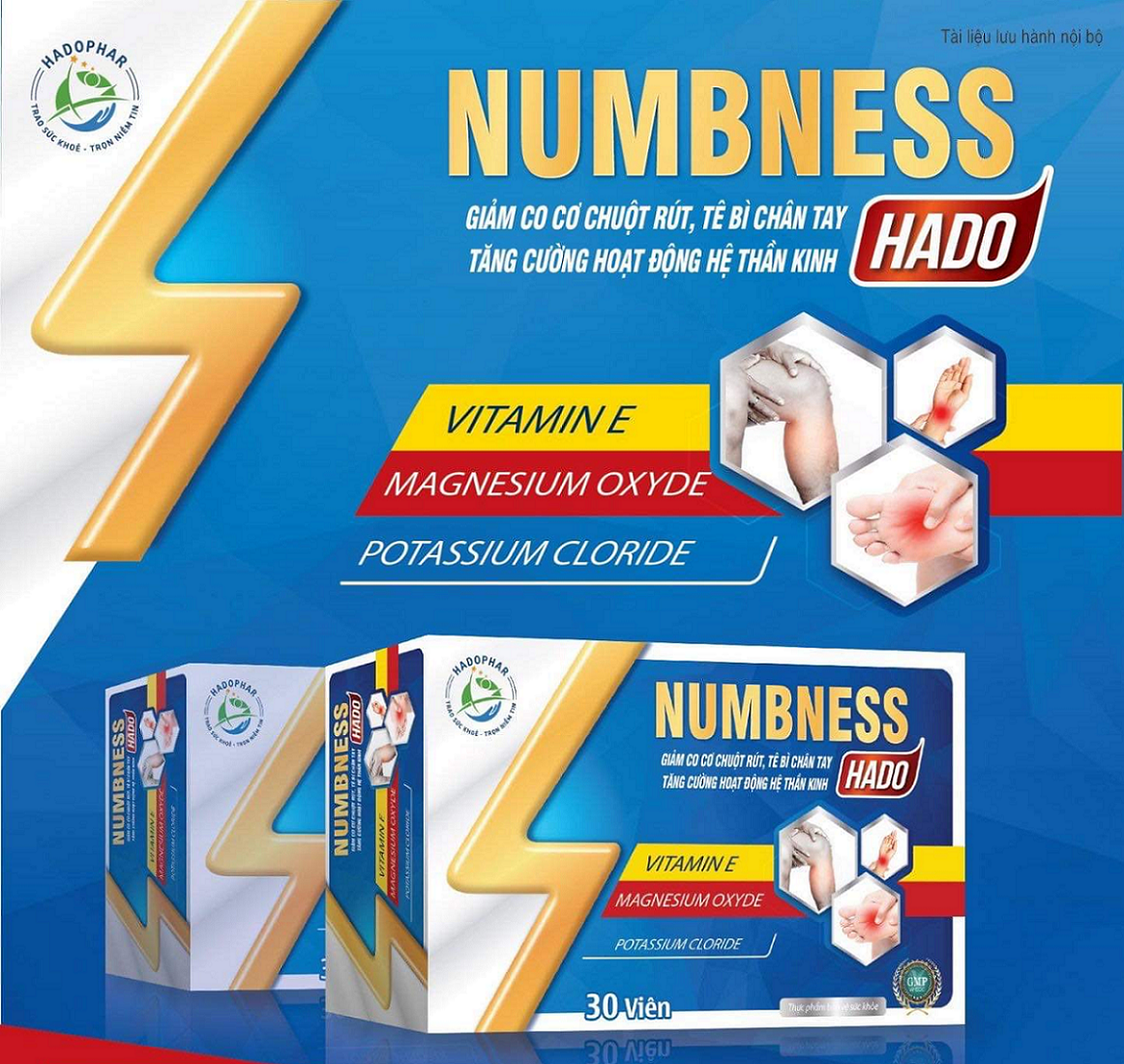 Viên Uống Giảm Co Cơ Chuột Rút, Tê Bì Chân Tay, Đau Cơ Bắp Căng Thẳng Thần Kinh - Bổ Sung Magie Vitamin B6 - Numbness - Hộp 30 Viên