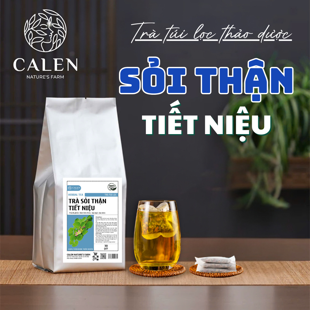  Trà sỏi thận tán sỏi Calen Nature Farm giảm kích thước sỏi thận tránh tiểu đêm tiểu dắt tiểu buốt bịch 30 gói lọc 