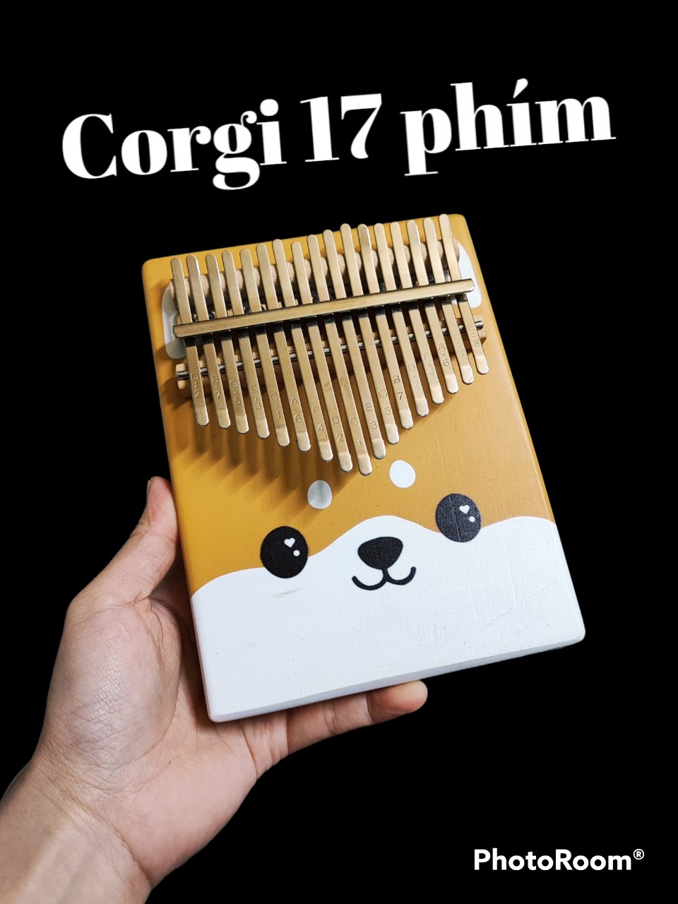 Tặng giấy dán màu cho đàn kalimba tonic-gdpk-gr01 - 17 phím corgi loại 1 đã chỉnh sẵn tone c