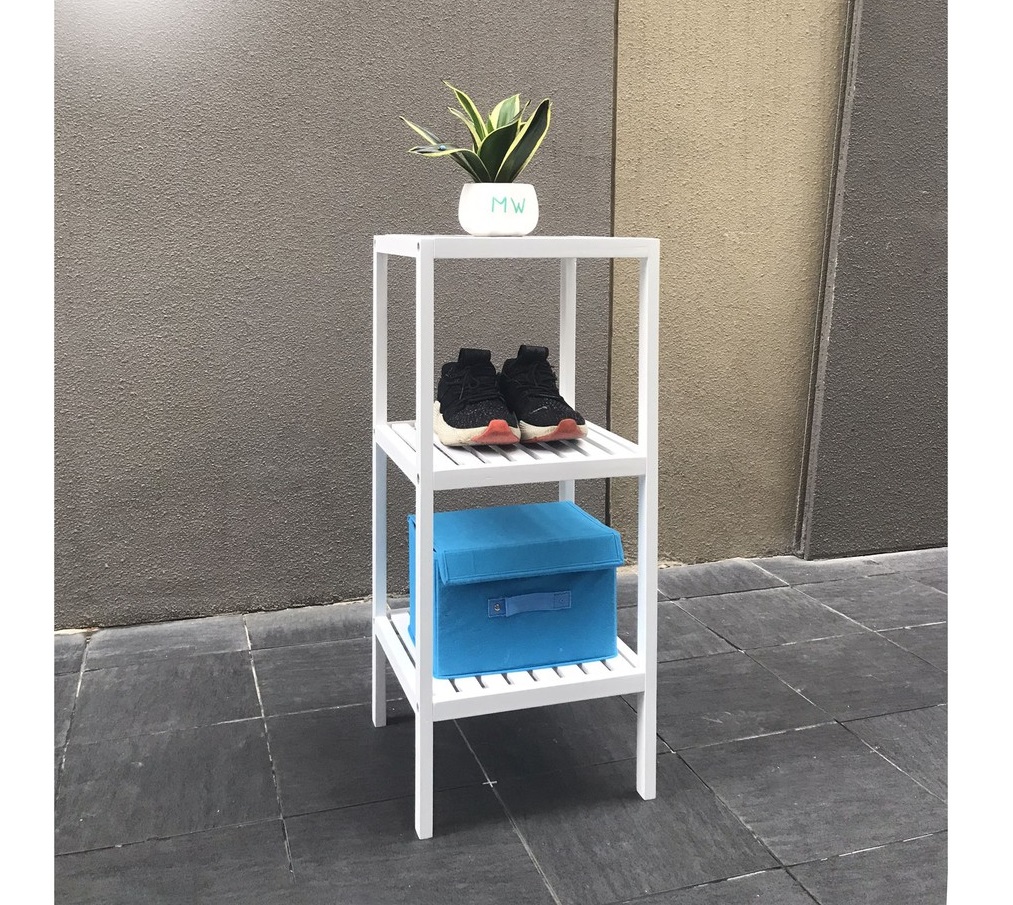 Kệ vuông trắng 3 tầng - kệ gỗ đa năng trắng 3 tầng - shelf 3f - white