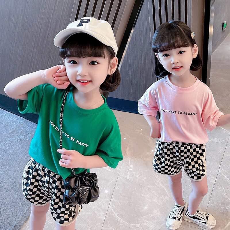 Bộ cotton cho bé gái, bộ quần áo cho bé gái