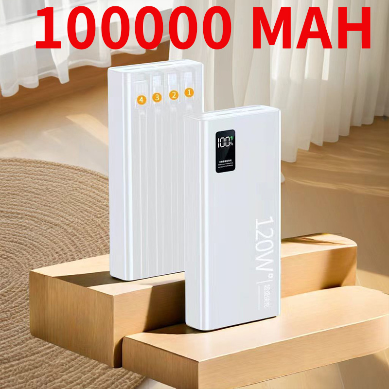 100% Genuine Backup Battery 100000Mah, Fast Charging, Comes with 4 Cables, Portable Backup Battery 100000Mah - 2