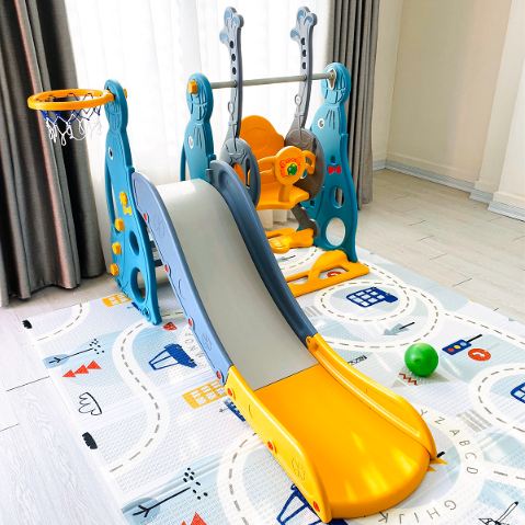 Cầu trượt xích cho bé vận động vui chơi, Mẫu Ô TÔ, Mẫu hải cẩu, cầu tuột xích đu cá heo