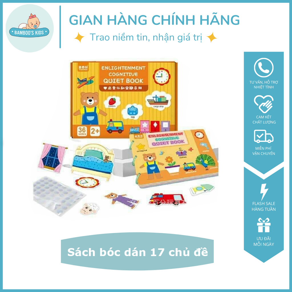 Sách bóc dán thông minh 17 chủ đề - Học liệu bóc dán, học liệu bóc dán montessori, giáo cụ montessori, sách bóc dán montessori - BamBoo''s Kids