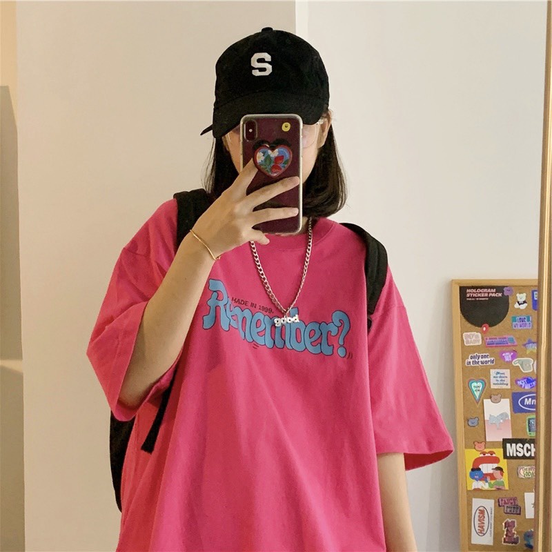 Áo thun tay lỡ form rộng remember? nekosg, áo phông form rộng unisex atl299