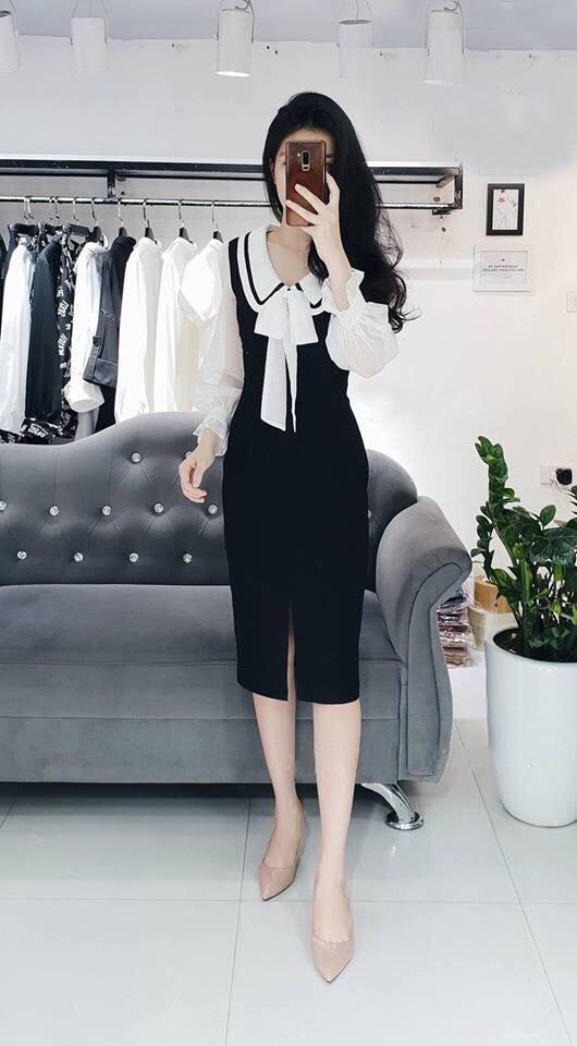 Đầm ôm cổ sen mia v-d0mia27
