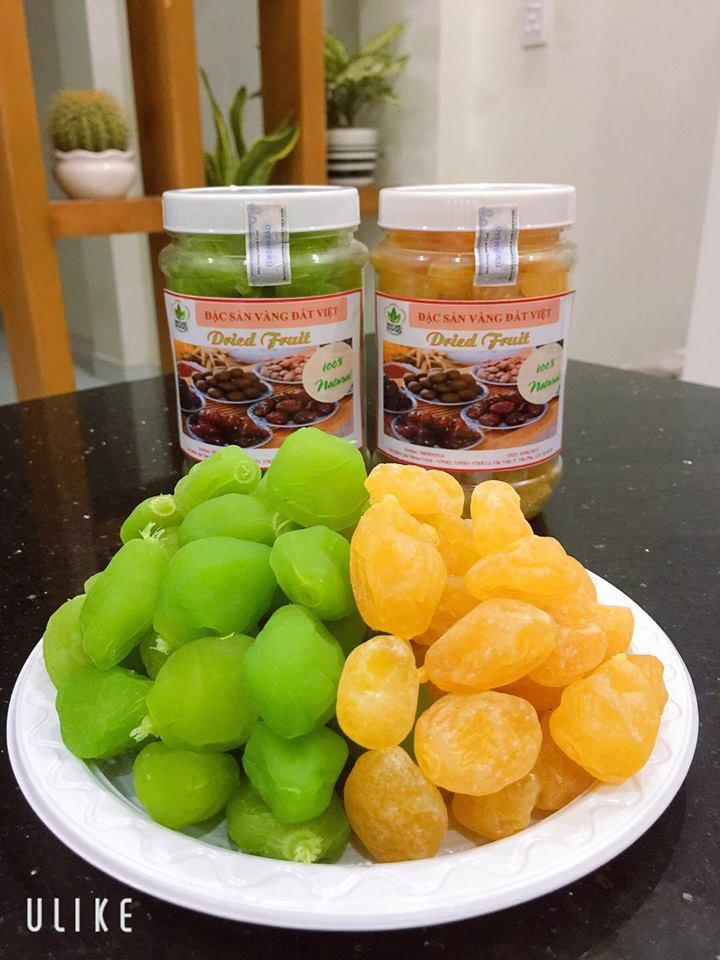 combo 500gr Xí muội (ô mai) Đào vàng và 500gr xí muội ( ô mai ) đào xanh không hạt - LOẠI ĐẶC BIỆT (2 hộp)